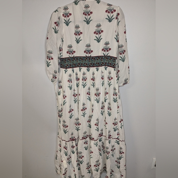 Inde Rooh Jaipuri Print Cotton A Line Maxi Dress Size Small - Picture 10 of 11